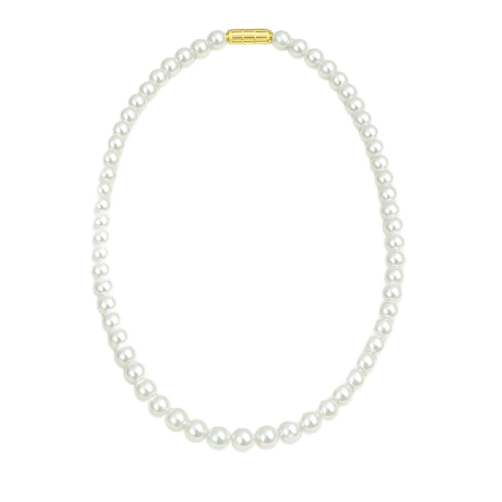 Pearl Mala White Single Line 8MM String Necklace Jewellery For Women & Girls (20 inch 8 mm off white mala)-image-27