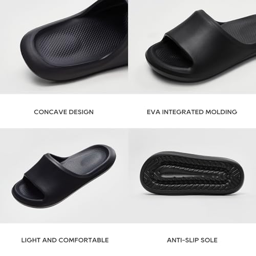 utune Shower Slippers for Women Men, Quick Drying Lightweight Non Slip Open-toe EVA Travel-friendly Breathable Shoes Slide Slippers for Bathroom,House Slipper,Outdoor3