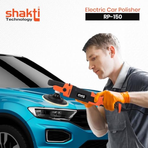 Image of Shakti Technology RP-150 1200W Electric Car Polisher 21MM Orbit with D-Handle Rotary Polisher 1000-3000 RPM with 150MM(6Inch) Wheel Size, 6 Variable Speed, Disk Ideal for Cars, SUV, Boats