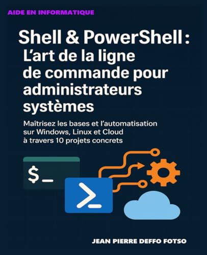 livre Shell & PowerShell : L’art de la ligne de commande pour administrateurs systèmes: Maîtrisez les bases et l’automatisation sur Windows, Linux et Cloud à travers 10 projets concrets