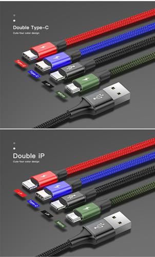 Cable de carga múltiple USAMS contra enredos con conectores Tipo C y Micro USB 2
