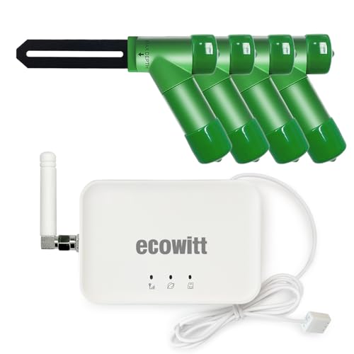 ECOWITT Sensor de humedad del suelo WH51+ Gateway GW3000 Sensores integrados probador de humedad del suelo 3 en 1, medición precisa, sonda capacitiva, medidor de humedad para jardín interior y