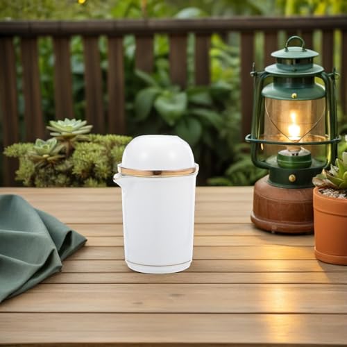 Juego de té de viaje con tetera antichoque y cuatro tazas cerámicas de color claro 7