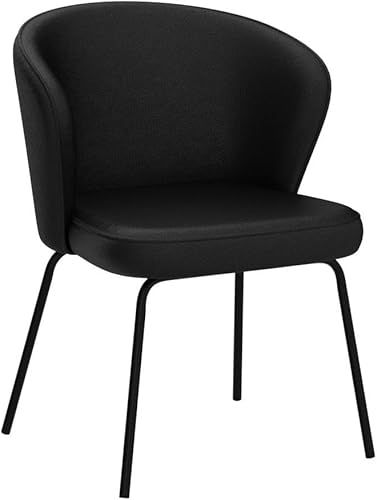 Miniatura 4 de Zesthouse Juego de 2 sillas de comedor modernas, de terciopelo de mediados de siglo, sillas de escritorio tapizadas con patas de metal, cómodas