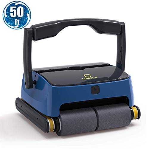 OT QOMOTOP Automatic Robotic Pool Cleaner, Portable Pool Cleaner with Wall Climbing&Waterline-Cleaning Function