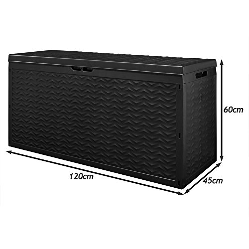 Deuba XXL Auflagenbox Cargo Wasserdicht Rollen Deckel Klappbar Abschließbar 320L Outdoor Gartentruhe Kissenbox Gerätebox - 3