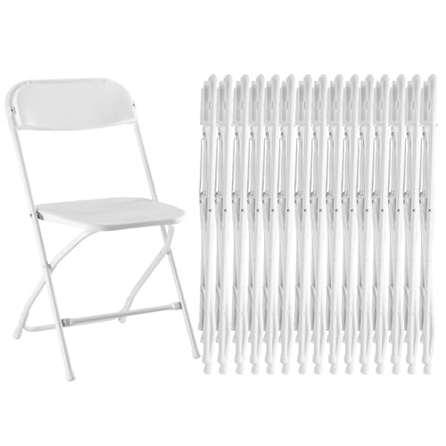 Sweetcrispy Folding Chairs 16 Pack, Plastic Portable Foldable Chairs