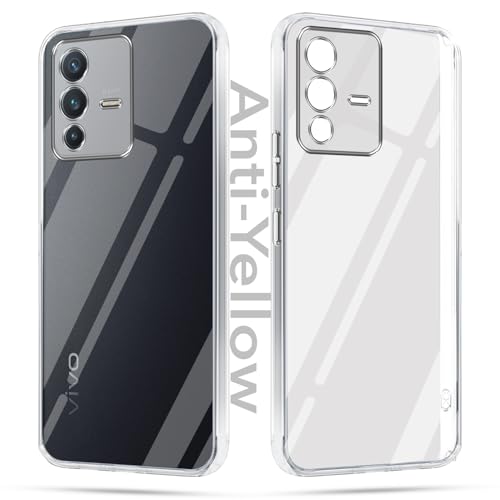 Image of Jkobi Lifetime Anti-Yellow Clear Back Case Cover for Vivo V23 5G (Sleek Hard Crystal | Shockproof and Camera Protection)