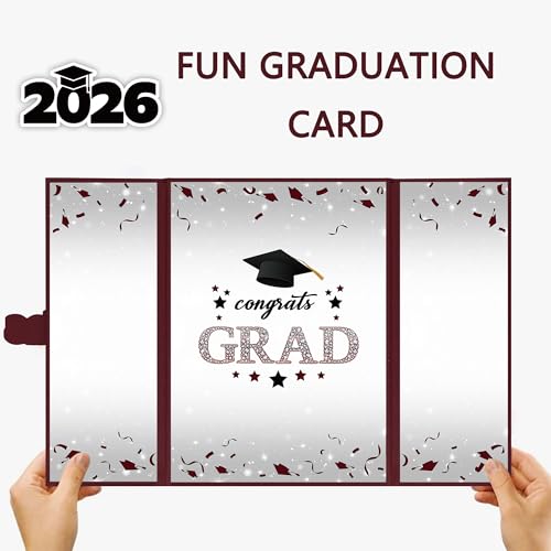 Image of Vlipoeasn 2026 Graduation Guest Book Alternative, Maroon Class of 2026 Graduation Party Decorations, Graduation Signature Book for 2026 College High School, Unique Graduation Gifts for Friends