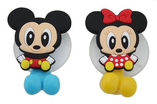Mickey Minnie 2 pcs Set Toothbrush Holders with Suction Cup for Wall in Bathroom at Home RV Camper Van