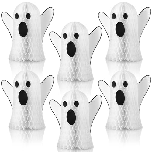 Décoration de table fantôme pour fête d'Halloween : pack de 6 pièces faciles à monter