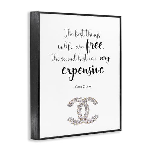 Image of 'Best Things In Life Fashion Phrase'| Framed Giclee Art | Stupell Industries | Black, 11 x 14 Inches, Easy to Hang and Sturdy, Made in USA, by Ziwei Li