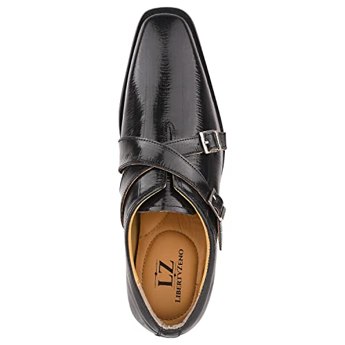 Image of LIBERTYZENO Mens Hornback Print Genuine Leather Lace Up Oxford Dress Shoes