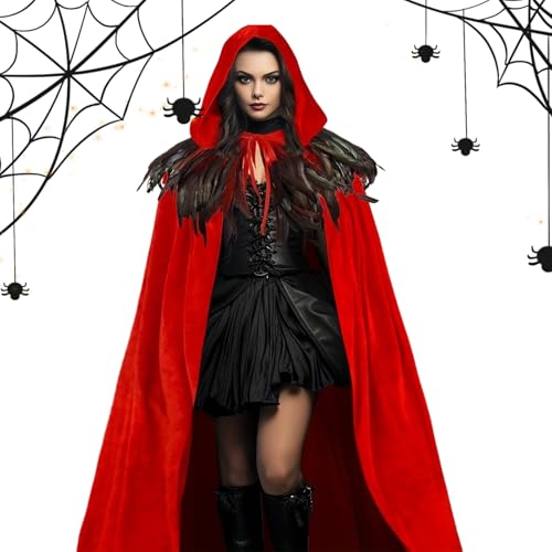 Capa con capucha para Halloween unisex y disfraz medieval de adulto