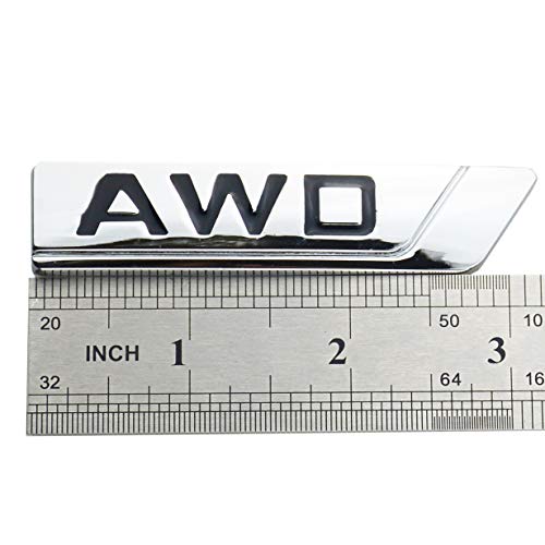 Image of 2x Metal Car Trunk Awd Emblem 3D Badge Fender Sport Sticker Decal Logo Nameplate Replacement for Universal Car AWD 4WD (Chrome Black)