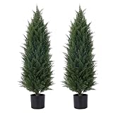 Künstlicher Zedernbaum, Topiary, Topfpflanzen, UV-beständig, für den Außenbereich, künstlicher Strauch, für Zuhause und Büro, Innendekoration, beschnittene Bäume, künstlicher Außenbereich, 2 Stück pro