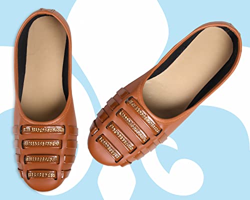 Image of Synthetic Leather Women Fashion Designer for Girls Women Casual Footwear Party Best Festive and Occassional Juti Fashionable Loafer Jutti Women Fashion Slipper Loafer Shoes I (Patti Bellies) I