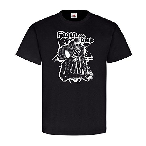 T-shirt Hagen von Tronje Tronege noir en taille M style mythologique