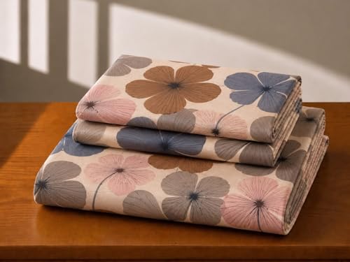 Image of Castiqa Elastic Fitted Supersoft Premium Polycotton 200TC Double Bedsheets King Size 78x72 Inch with 2 Pillow Covers (Fits Upto Mattress of 8Inches) (Multicolor VII)