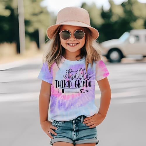 Image of MODNTOGA Kid Girl Boy First Day of School Shirt Back to School T-Shirt Hello Kindergarten 1st 2nd 3rd Grade Graphic Tee Tops