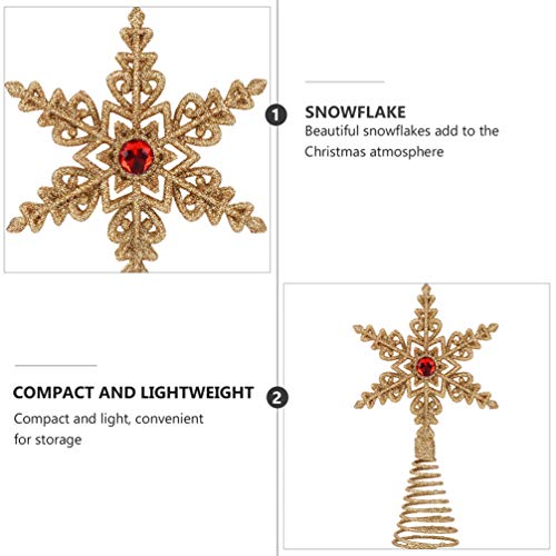 Beaupretty Topper de Árvore de Natal Estrela de Metal Floco de Neve Árvore de Natal Ornamentos de Ár