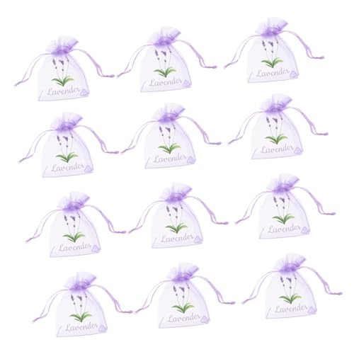 HOOTNEE 20pcs Organza Flower Sachet Bags Empty Drawstring Mesh Pouches for Dried Herbs and Scented Sachets