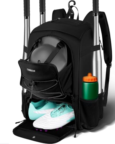 COMECOI Baseball Bag, Baseball Backpack with Helmet Shoes Bag for Youth, Adult, Lightweight Softball...