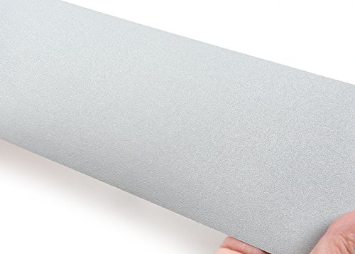 ROSEROSA Peel & Stick Metallic Color Backsplash Border Sticker Self-adhesive Wallpaper Metallic Silver (MG239B : 3.93 inch X 16.40 feet)