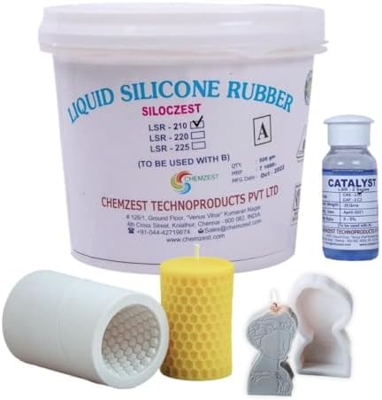 Liquid Silicone Rubber LSR-210 (Shore 10 Soft) Moulding for Candle Making, DIY Resin, Soap, Crafts & Many More Pattern Making, (Supreme Mould Making Grade) 500g