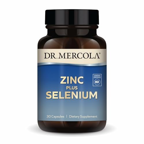 Dr. Mercola Zinc Plus Selenium - Mineral Blend Supplement - for Immune Brain & Respiratory Support - Contains Zinc Glycinate Chelate & Copper - GMO-Free & Gluten-Free - 30 Capsules (30 Servings)