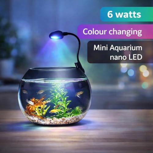 Image of rizopets N6+ Multicolor Aquarium LED Light 6 W | WRGB Spectrum | 3 Lighting Modes | 360 Flexible Arm | Clip-On Lamp for Nano Fish Tanks & Bowls