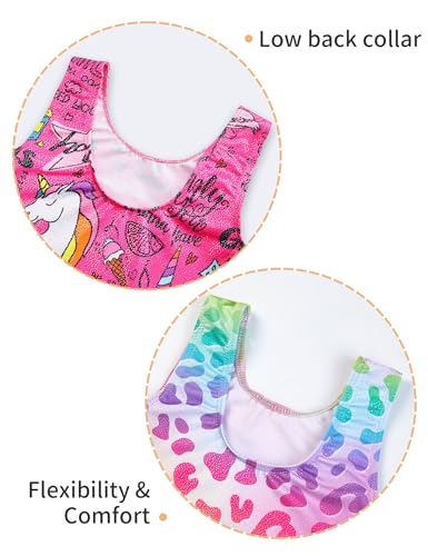 Image of 2 Pack Leotard for Girls Gymnastics Sparkly Sleeveless Unitards