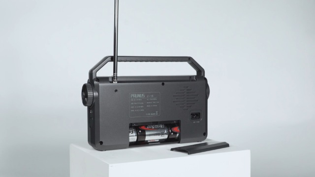 Radio Portable PRUNUS J-15 AM/FM/SW Avec Lampe Torche - Piles Et Secteur, Grand Haut-Parleur 3W Pour Urgences Et Extérieur