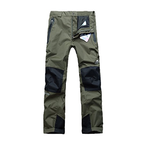 mansmoer Men's Windproof Waterproof Breathable Trousers Army Outdoor Sport Pants (XX-Large, Army Green)