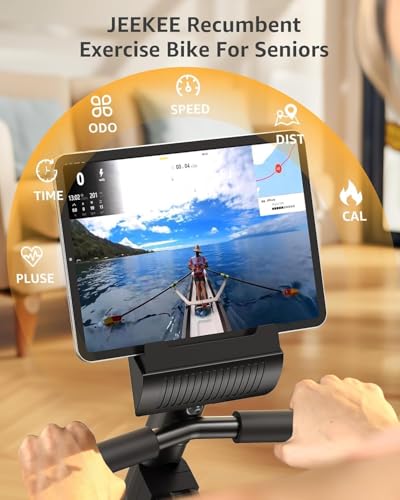 Image of JEEKEE Recumbent Exercise Bike for Seniors Adults, 8-Level Magnetic Resistance Stationary Bike with Heart Rate LCD Monitor, Extra Wide Seat, 400LB Capacity, Quiet Home Workout Bike,Black
