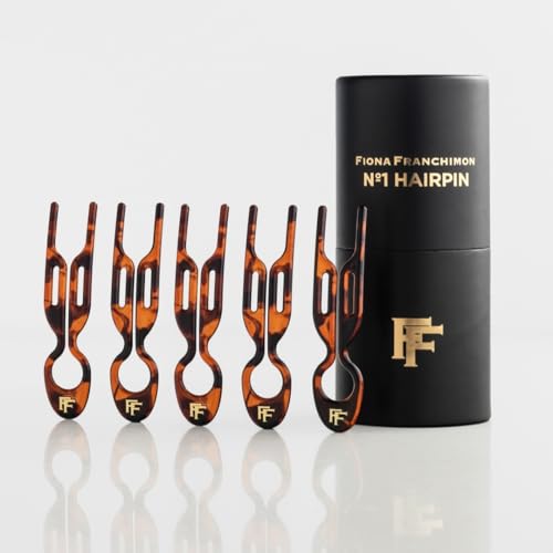 fiona franchimon No1 Hairpin | Classic Havana(5pcs) Create Any Hairstyle in 30 Second Updos & Volume For All Hair Types Fine Thick Long. All day Hold No Kinks