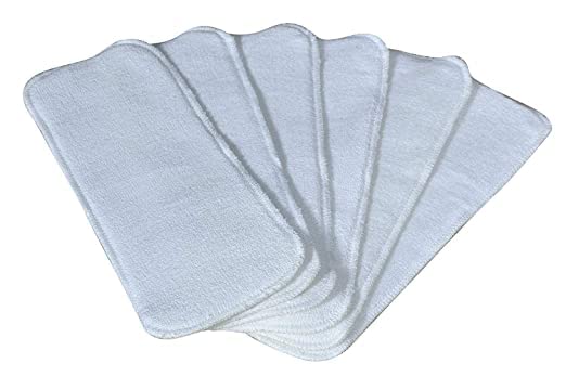 Ineffable Wet-Free Microfiber 3 Layer Washable Reusable Baby Cloth Diaper Napper Liners (White) (Pack of 3)