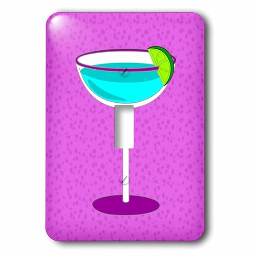Margarita bleu vif en verre et fond vert citron par 3dRose, l'élégance murale lsp_57117_2