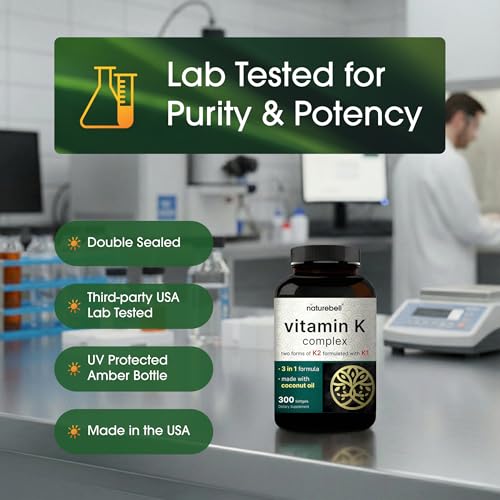 NatureBell Vitamin K Complex 2,600mcg, 300 Softgels - Image 5