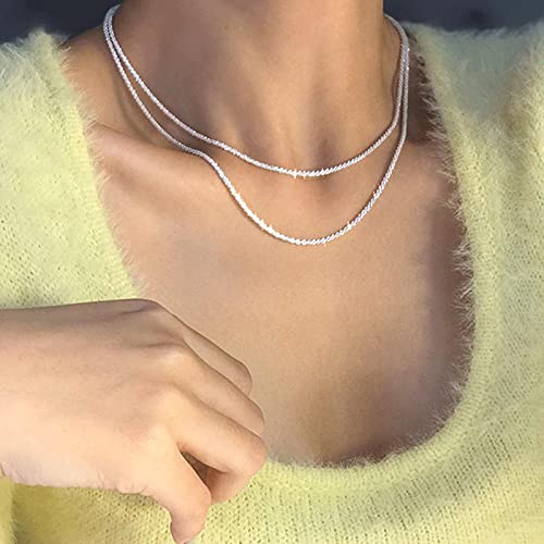 925 Sterling Silver Sparkling Clavicle Chain Choker Necklace For Women Jewelry Wedding Party Birthday Gift - Image 3