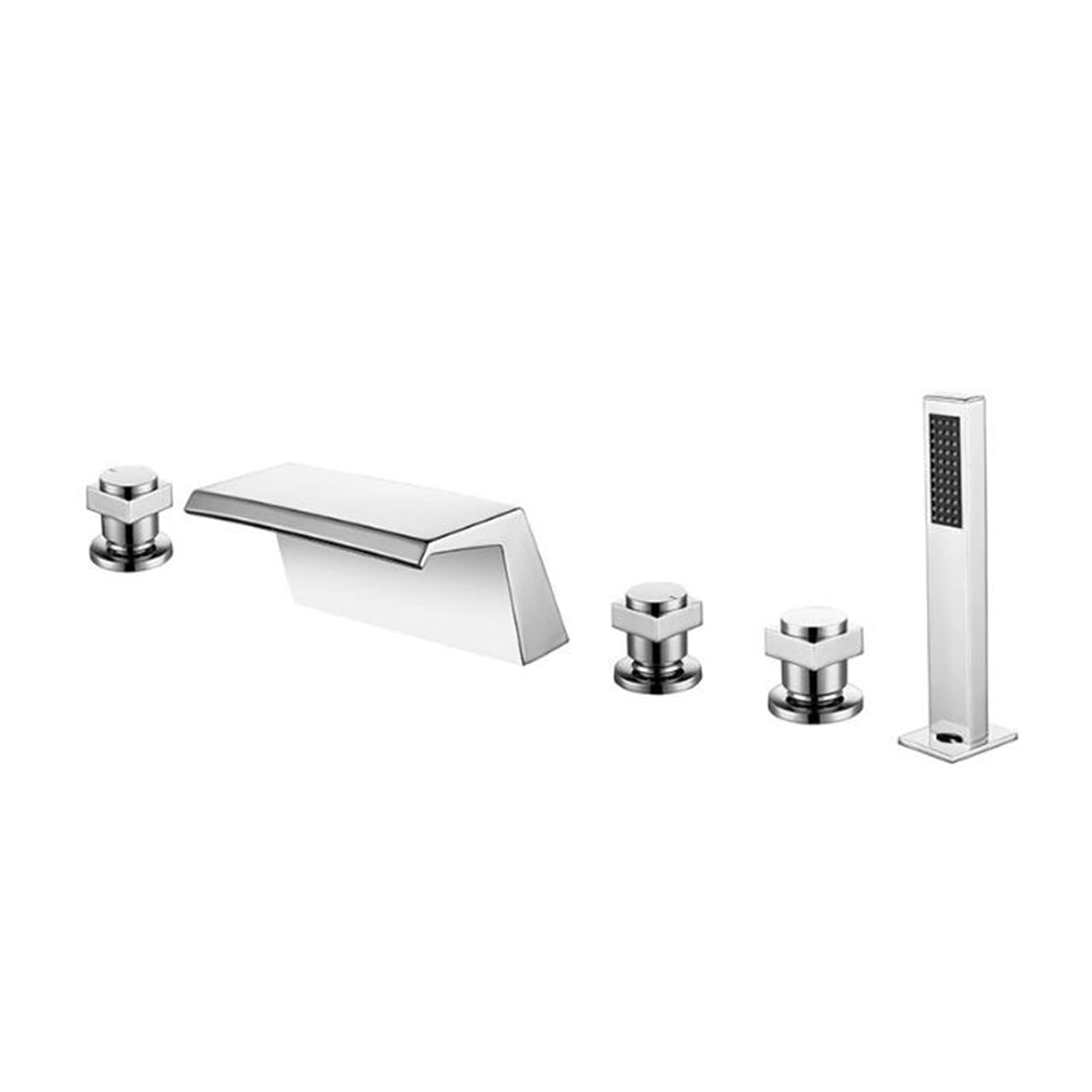 Robinets de bain cascade mitigeur de douche laiton chrome avec pommeau de douche