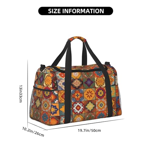 Group Of Moroccan Geometric Travel Duffel Bag Lightweight Waterproof Carry On Tote Bag Foldable Weekender Overnight Bags Sport Gym Bag For Women Men4