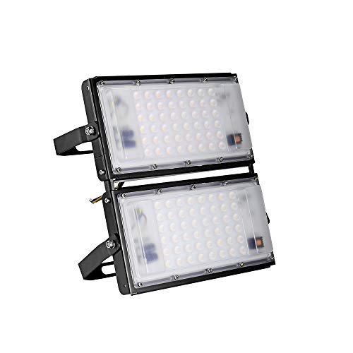 100W LED Floodlight IP65 Waterproof Outdoor Security Light 10000LM 6000K Daylight White,Outdoor Flood Light Wall Light for Yard Garage Warehouse Parking Lot Garden (Warm,1 Pack)