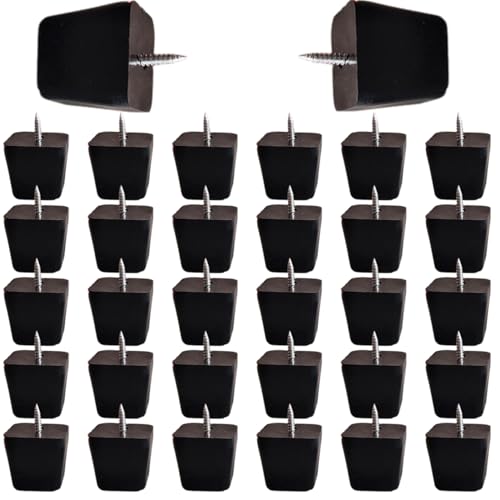 Chaise caoutchouc carré antidérapant patin sol noir x32 - 3