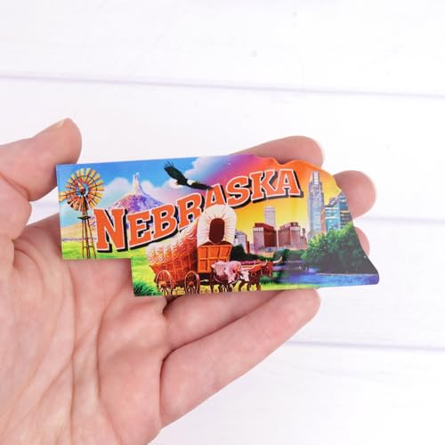 Imán decorativo con forma de Nebraska de acrílico miniatura 3
