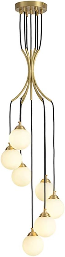 ZXFDMSWJ Post-moderne eenvoudige moleculaire lamp,Eetkamer Slaapkamer Thuis Woonkamer Lampen,G9 Amerikaanse Stijl Volledig Koperen Kroonluchter,Licht Luxe Sfeer Kroonluchter-Koper 7 hoofd