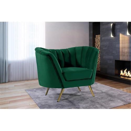 Sillón Terciopelo Verde Plegable 43 cm Ancho miniatura 2