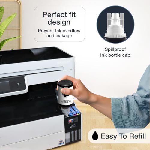 Image of Splashjet 008 Compatible Refill Pigment Ink for Epson L15150, L15160, L6550, L6570, L6580 Printer - Compatible Ink Bottle for Epson 008 Ink Code - (120gm x 1Black) Ink Bottle - 501807