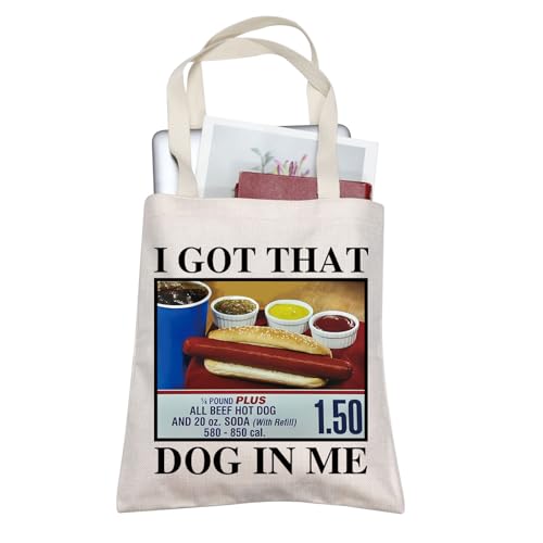 TOBGBE Funny Hot Dog Meme Gifts For Costco Hotdogs Funny Lover Canvas Bag Keep Hot Dogs Price Canvas Bag (Hot Dog Tote)