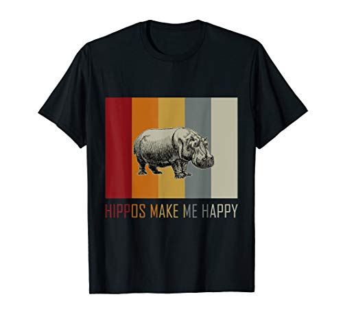 Hippo in Retro and Vintage 70's and 80's style. T-Shirt